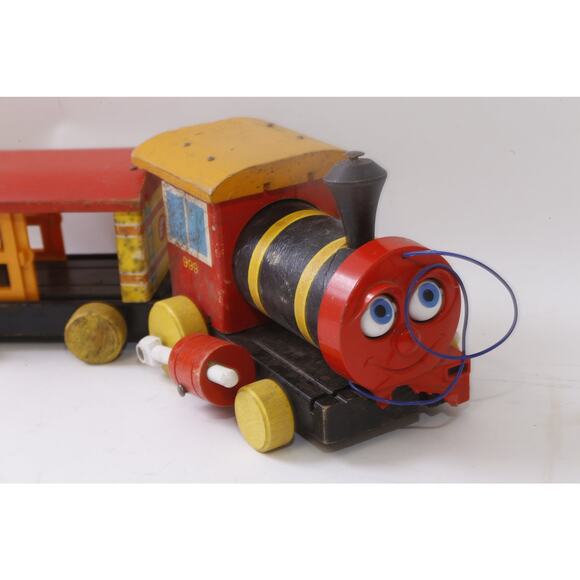 Fisher Price, Huffy Puffy, Wooden Train, Toy, Set, Vehicle, Antique - Picture 2 of 5